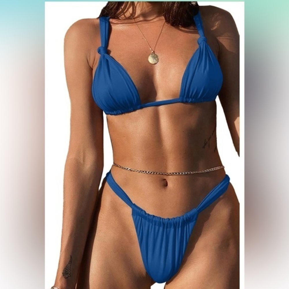 Blue Triangle Bikini Set SMALL NEW